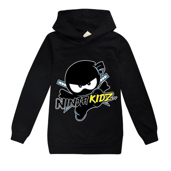 Ninja Kidz Kids Hoodie Huvtröja Barn Pojke Flicka Casual Hoody Pullover Toppar Black