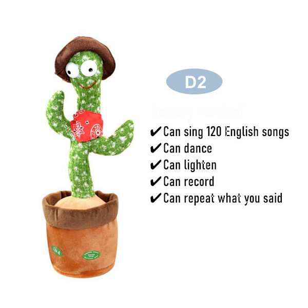 Dancing Cactus Toy Songs plyschleksak 2 2 2 3