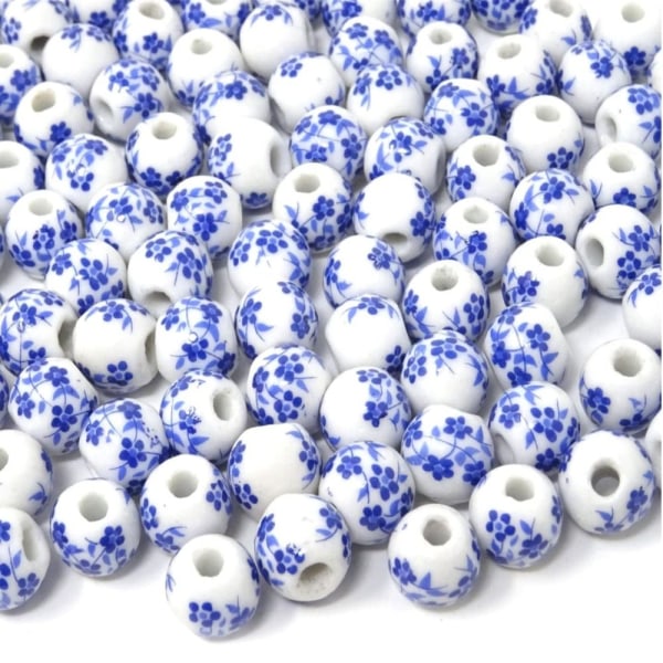 100st Porslinspärlor Keramikpärlor Spacer Beads