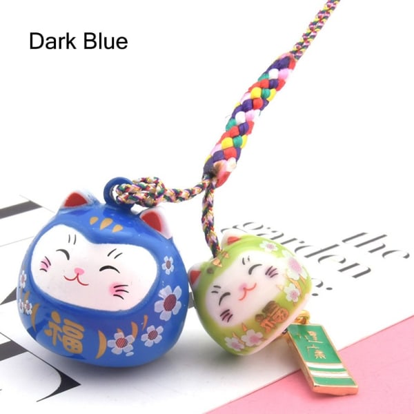 Dubbel Lucky Cat Hängsmycke Japansk Lucky Cat Cat Ornament MÖRK Dark Blue