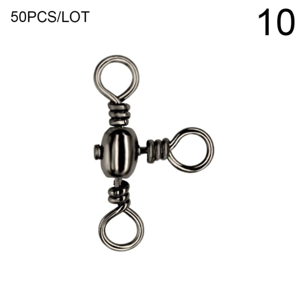 50 st/lot Fishing Rolling Swivels Connector Tackle 10 10 10