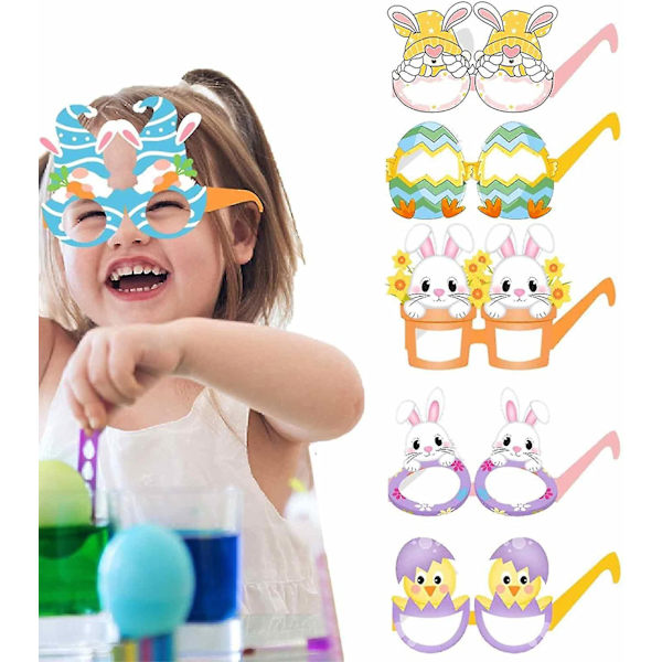 6st påsk tecknade glasögon Bunny Egg Glasögon festdekoration