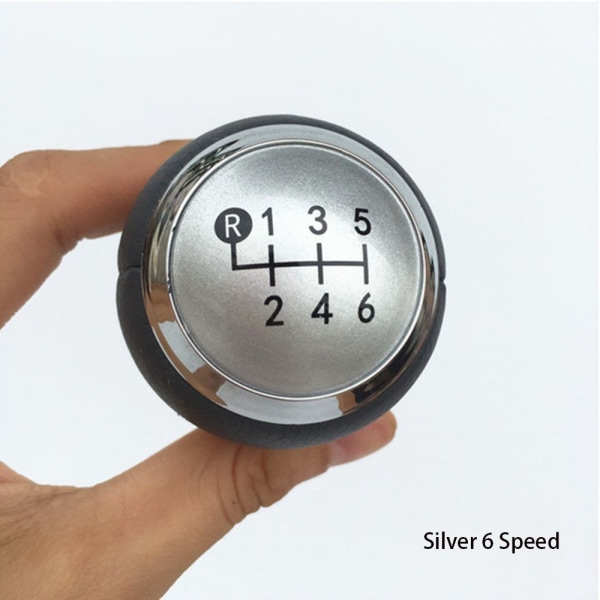 Växelspaksknapp för bil 5/6-hastighet SILVER 6SPEED silver 6Speed