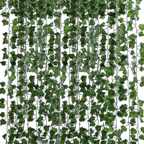 Dearhouse 12 strängar konstgjord murgröna blad växter Vinranka hängande krans