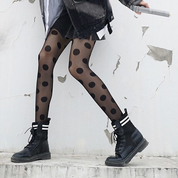 Y2K nätstrumpor sommarmode punkrock ormmönster style 8