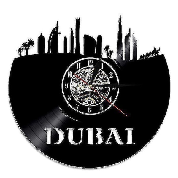 Dubai vinylskiva väggklocka