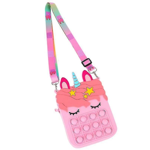 Axelväska Poppet Bubble Wallet Messenger Silikon Popit Fidget Sensory Toy