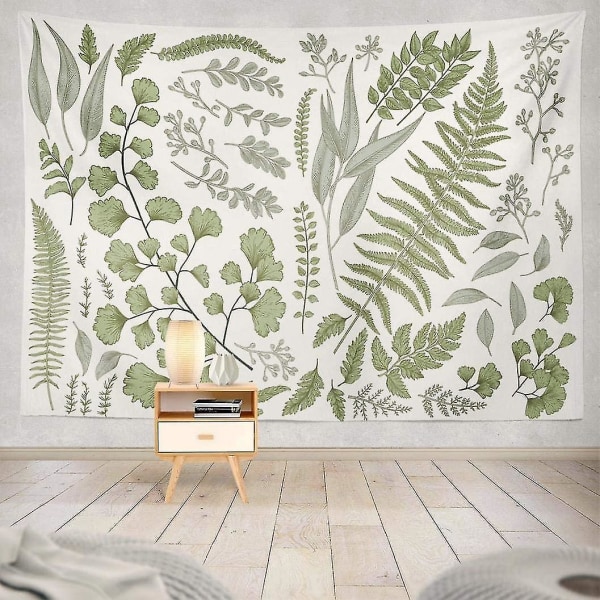 Botanisk polyestertygtapet, daglig dekorativ gobeläng, 60l X 80w tum, grön Eucalyptus