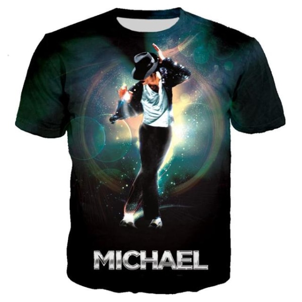 Michael Jackson Print 3D Sommar Casual T-shirt Street Hip Hop style 7 2XL