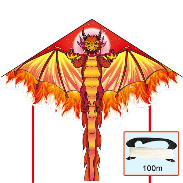 Drakdrake Lätt att flyga Pterosauriedrake för barn Vuxna nybörjare Stor enkellinjedrake för strandresa Red