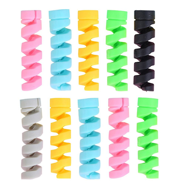 10st Protector Saver Cover Kompatibel Apple Iphone USB -laddarkabel