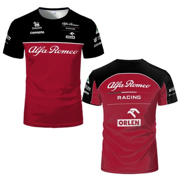 Alfa Romeo T-shirt Formel 1 Racing 3D printed Streetwear black and red L