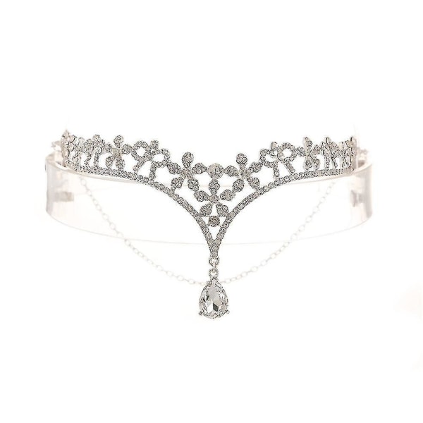 Hmwy-brid headpiece strass blomma tiara bröllop headpiece