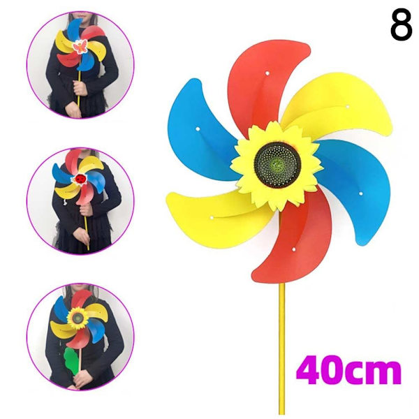 Färgglada solrosväderkvarnar Layout Pinwheels Leksaker 8 8 8