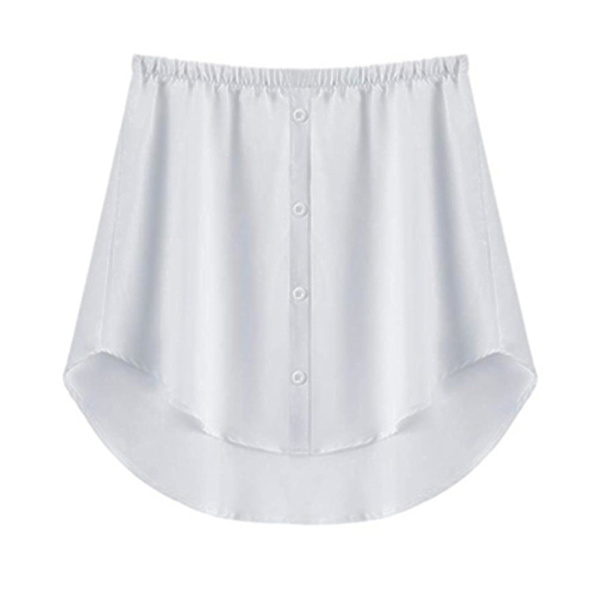 Skjortförlängare Justerbar skiktning Fake Tops Nedre svepfåll med resår i midjan White 2XL