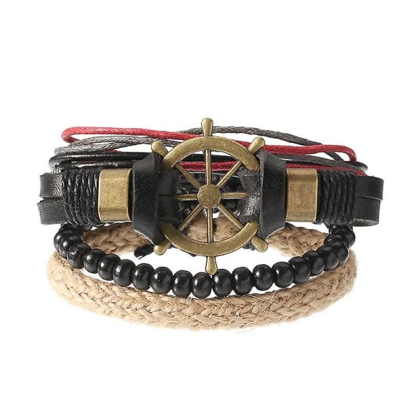 Punk Multilayer handvävt armband Roder Båt Anchor Beaded Armband