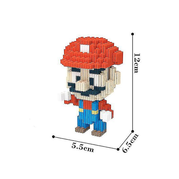 Super mario luigi block pussel 3d karaktär byggstenar Red