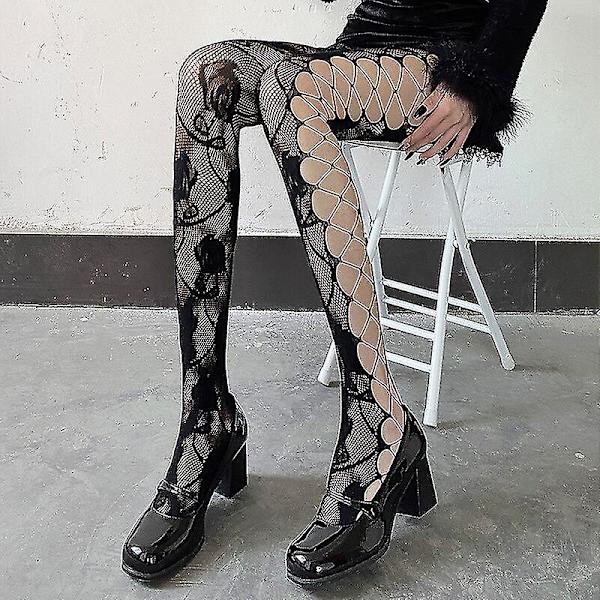 Nya Sexiga Transparent Strumpbyxor Hög Stretch Röda Nätstrumpor style 18