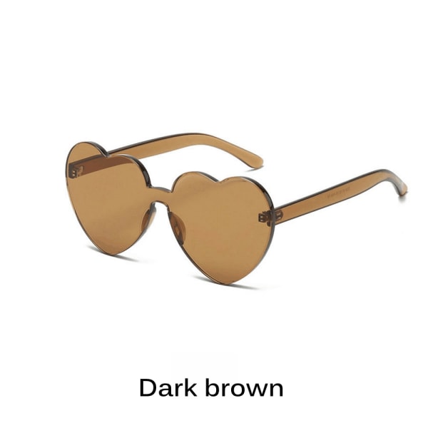 Hjärtasolglasögon Tydliga glasögon Solglasögon MÖRK BRUN Dark brown