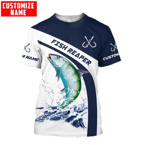 Mode mäns fiskepersonlighet Casual kortärmad T-shirt style 4 4XL
