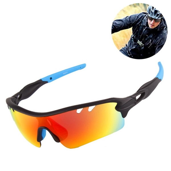 Polariserade sportsolglasögon för män, cykelsolglasögon, med 4 utbytbara linser, kan användas för löpning för män och kvinnor, baseball och golf