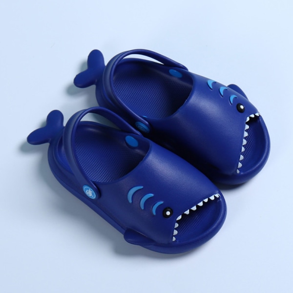 Haj Tofflor Barn Badtofflor EVA Shark Crocs Sandaler Söt Barntofflor 2-6 År Gammal Dark Blue 140mm Dark Blue 140mm