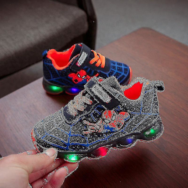 barn sneakers självlysande sneakers led självlysande skor pojkar blue 28