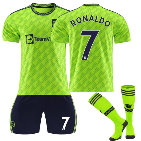 22-23 Manchester United bortatröja, fotbollsträningsdräkt DE DEA 1 RONALDO 7 Kids 20(110-120CM)