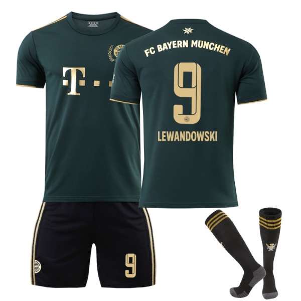 LEWANDOWSKI #9 tröja 22-23 Fotbollströjor Set för barn Golden Special Edition Kids 16(90-100CM)