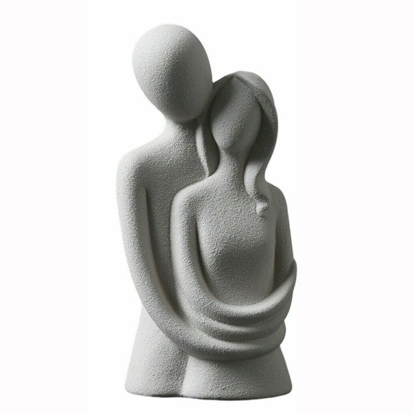 Humanoid Ornament Kramade Par Skulptur GRÅ grey