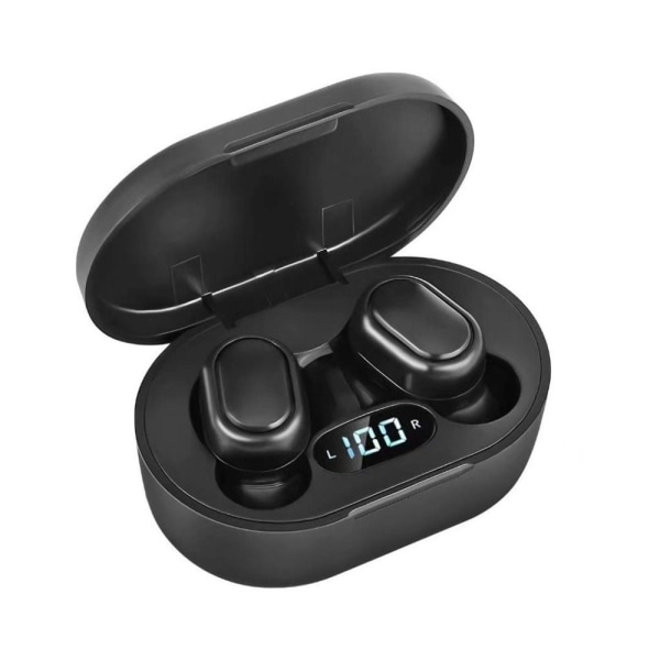 E7S trådlöst headset Bluetooth hörlurar SVART Black
