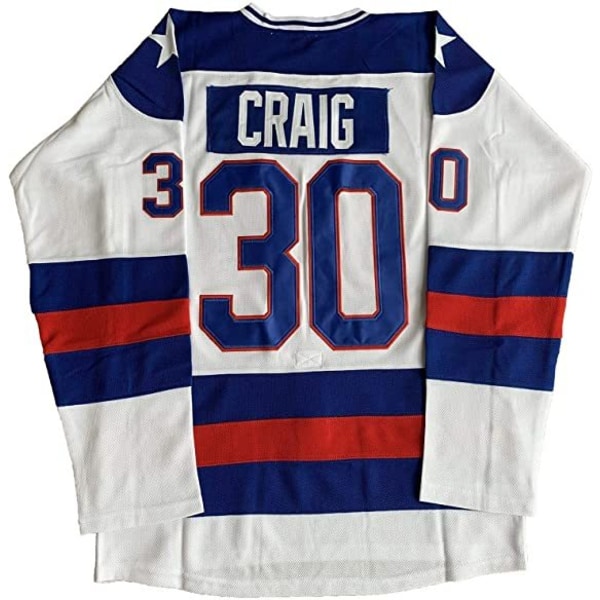1980 USA hockeytröja #30 CRAIG On Ice Hockey Jersey white 2XL