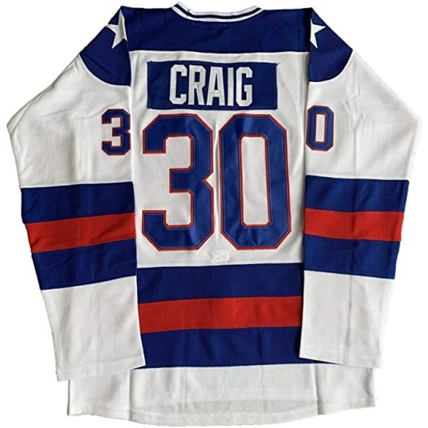 1980 USA hockeytröja #30 CRAIG On Ice Hockey Jersey white L