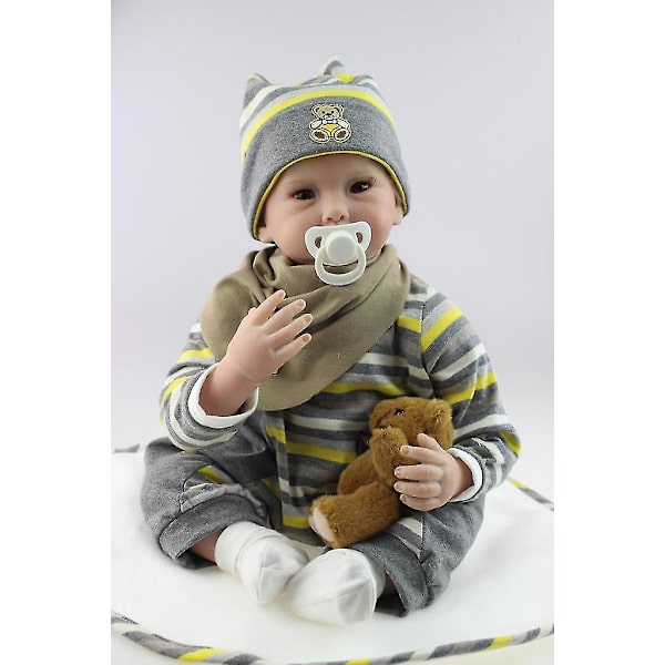 Reborn Baby Dolls Docka Mjukt Silikon 22''/ 55cm Naturtrogna Newborn Doll Girl present