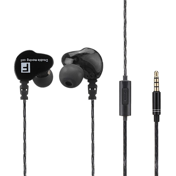 Double Dynamic Universal hörlurar Bass In-ear vattentätt mobiltelefonheadset