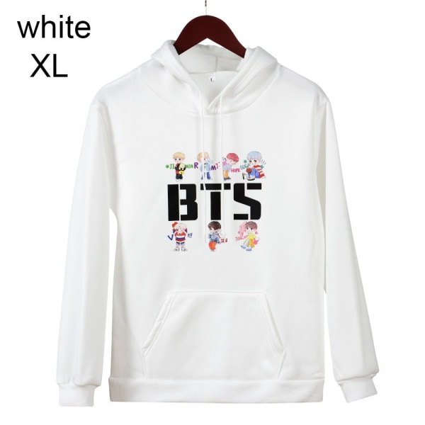 BTS Hoodies Hösttröjor VIT XL white XL