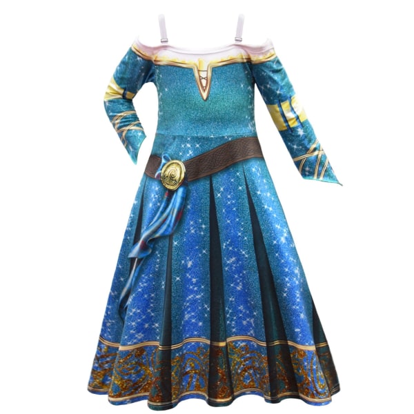 Modigare modig legend Merida cosplay dress up kostym tjej klänning 150cm 110cm