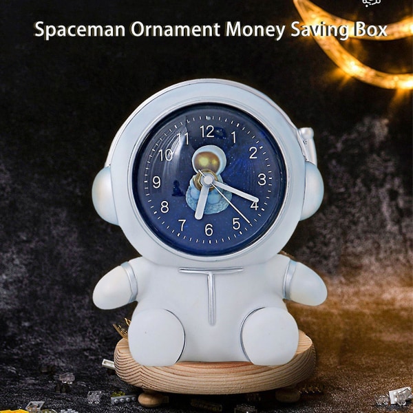 Astronaut Väckarklocka Stor kapacitet Sparpott Härlig tecknad rymdman Dubbel användning Spara pengar Desktop
