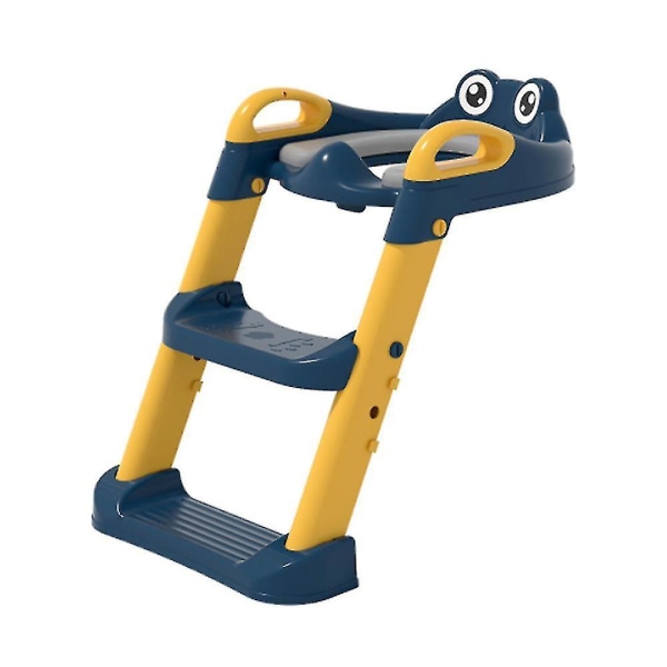 Potträningstoalettsits med stegpall Stegehandtag hopfällbar toalettstolssits 2-nivåer pedal Höjdjusterbar för barn