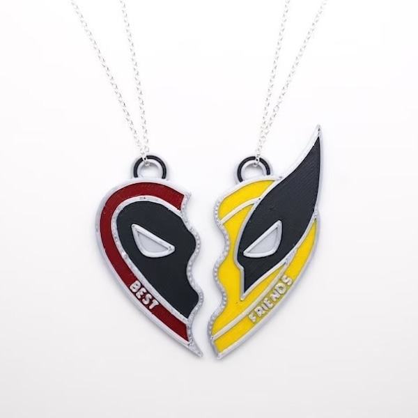 1 par Deadpool 3 halsband Deadpool 3 filmhängsmycke - symboliserar brödraskap och vänskap, superhjältedekorationer Pendant Set