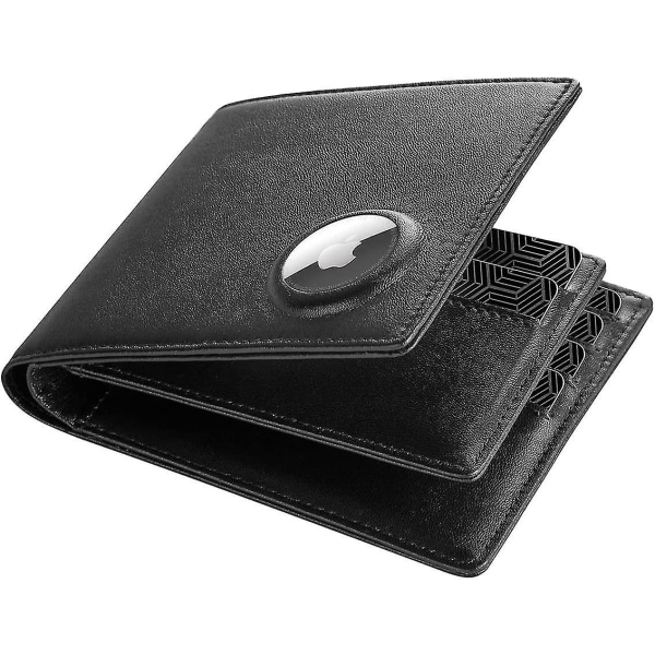 AirTag -plånbok för män- Bifold läderplånbok Rfid-blockering med ID-fönster och dragkedja Myntficka Billfack Korthållare Plånbok Present för män(airt)