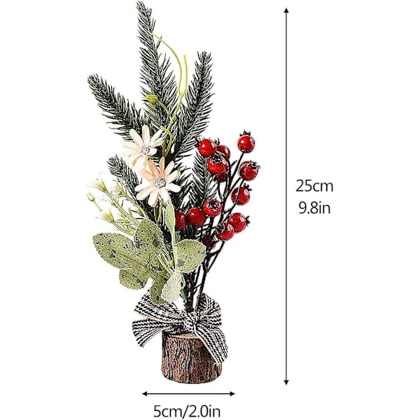 Sett med 2 Miniatyr Kunstige Juletre, 9.5'