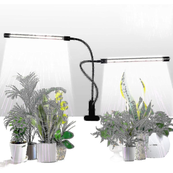 Växtljus, solljus Vit 50w 84 led växtlampor med dubbla huvuden, 4/8/12h timer & 5 dimbara nivåer