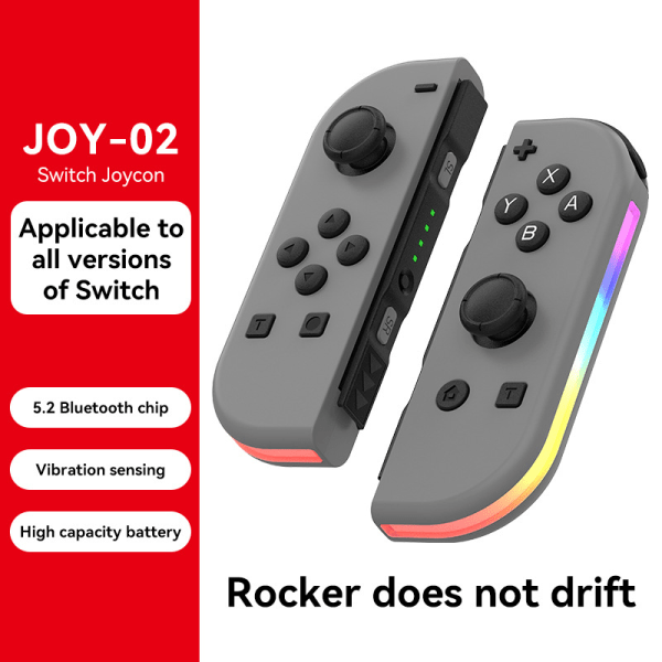 Trådlös handkontroll kompatibel med Nintendo Switch, OLED, Lite Gamepad Joystick (L/R) Ersättning med RGB höger grey