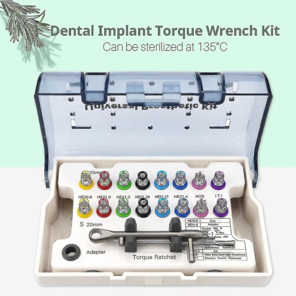 Dentala Universal Implant Moment Skruvmejslar Skiftnyckel Dentala Implant Restoration Tool Kit 10-70ncm S 1PC HEX1.25