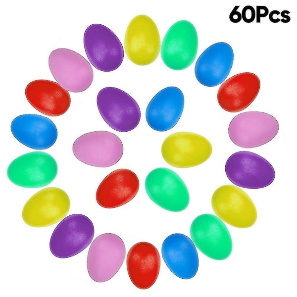 60 stycken Plast Egg Shakers Percussion Musical Eggs For Kid