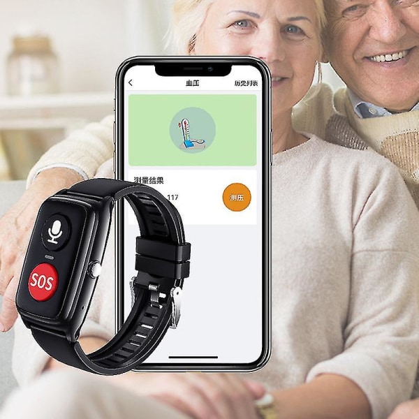 4g Sos Smart Armband För Seniorer Med Gps Info Push Pulsmätning Med Inbyggd Tracking Watch