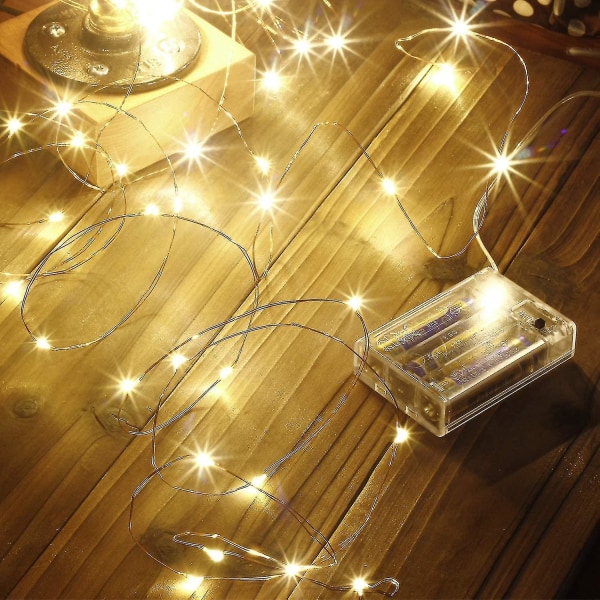 Led String Lights 100 LEDs Dekorativa Fairy Lights Batteridriven, koppartrådsljus (10m, varmvit)