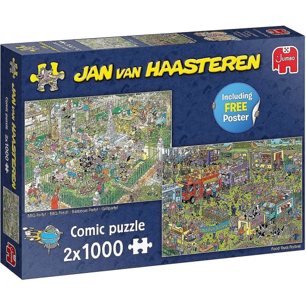 Jan Van Haasteren - Food Festival 2x 1000 bitar pussel pussel pussel för barn
