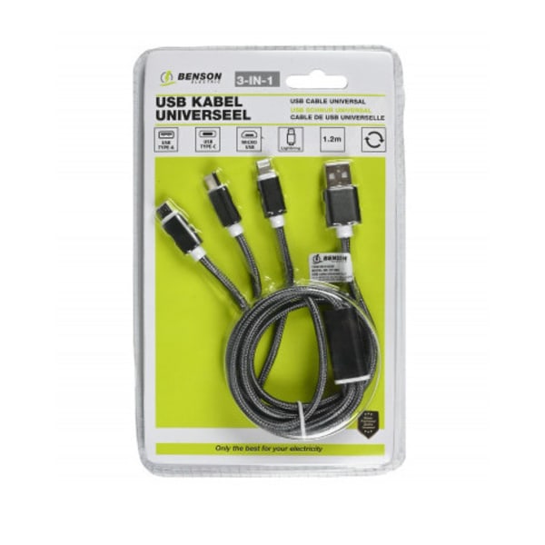 3-i-1 USB laddningskabel
